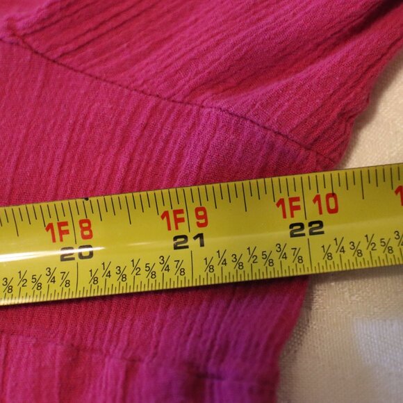 Lane Bryant Size 14-16 Lightweight Pink Gauzy Blouse V-Neck with Buttons Cotton - Picture 5 of 13